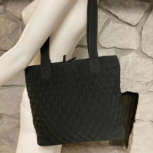 Vera Bradley Small Quilted Black Shoulder Tote Bag